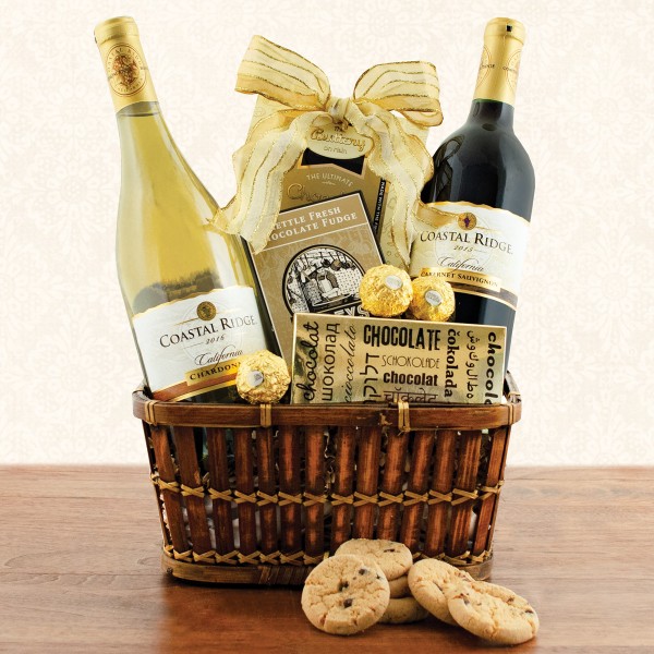 Coastal Red and White Wine Duo Gift Basket